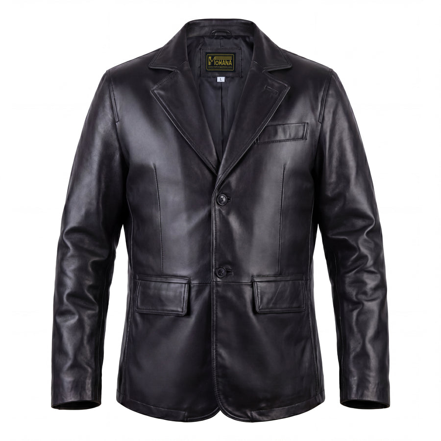 Buy Black Leather Jacket – Premium Leather Blazer for Men