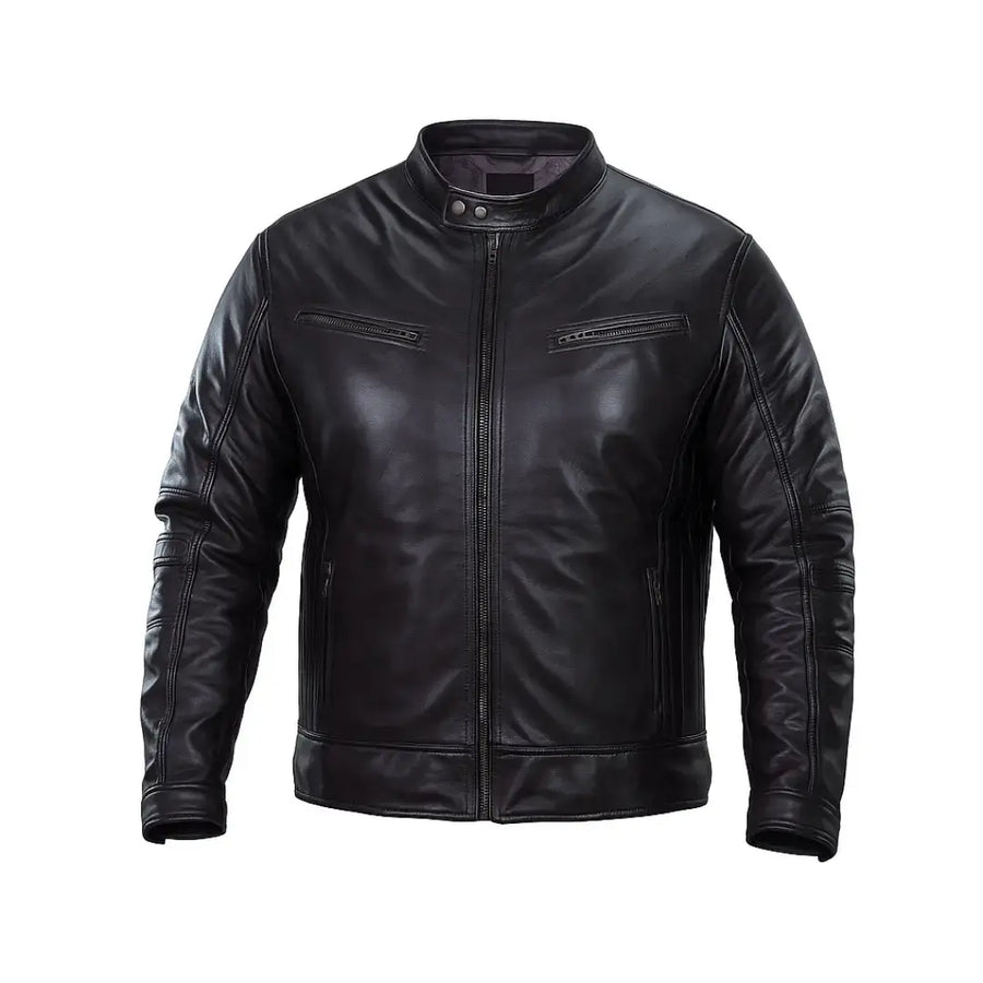 Buy Men’s Genuine Sheepskin Leather Classic Biker Style Jacket – Premium Motorcycle Outerwear