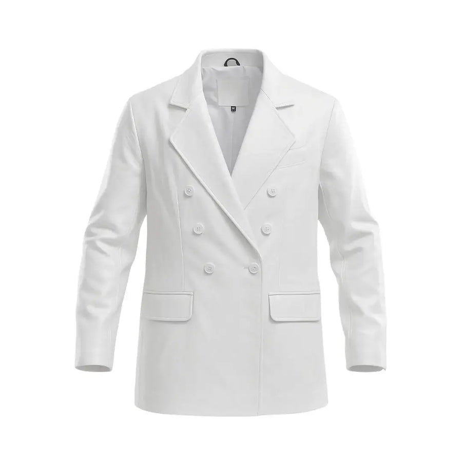 Buy Women Casual Double Breasted Blazer – Slim Fit White Suit Coat