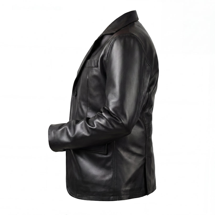 Buy Black Leather Jacket – Premium Leather Blazer for Men