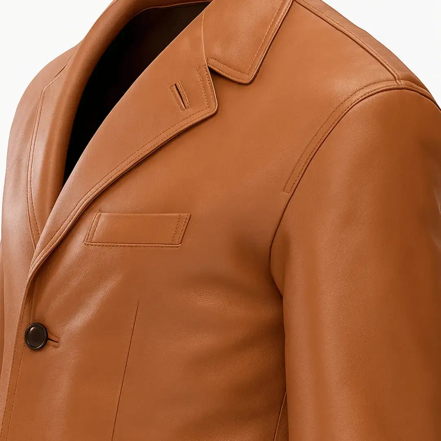 Buy Brown Leather Jacket – Premium Leather Blazer for Men