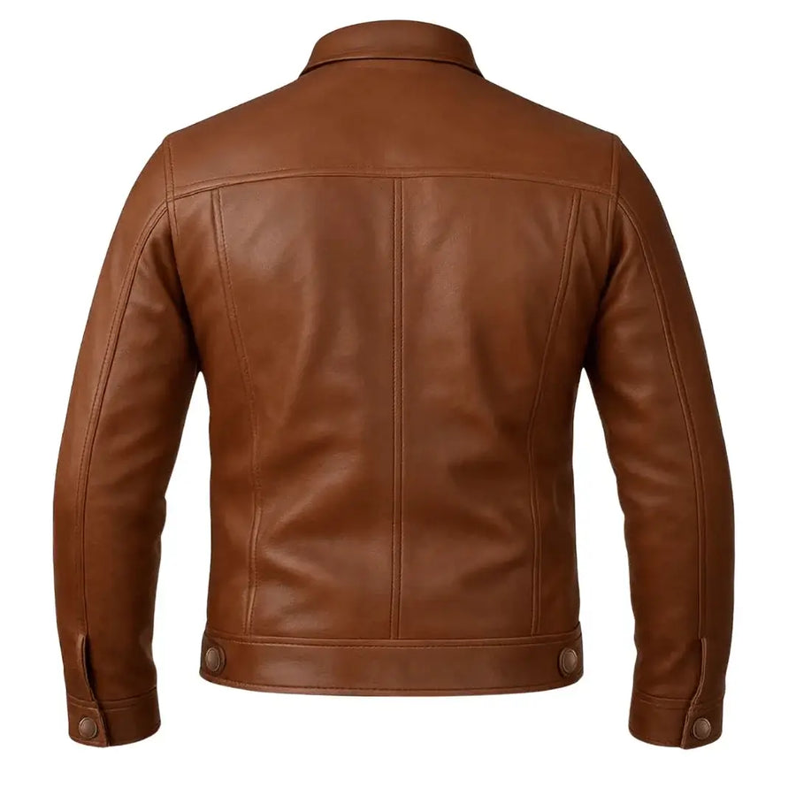 Buy Western Style Leather Dark Brown Jacket – Premium Unisex Outerwear