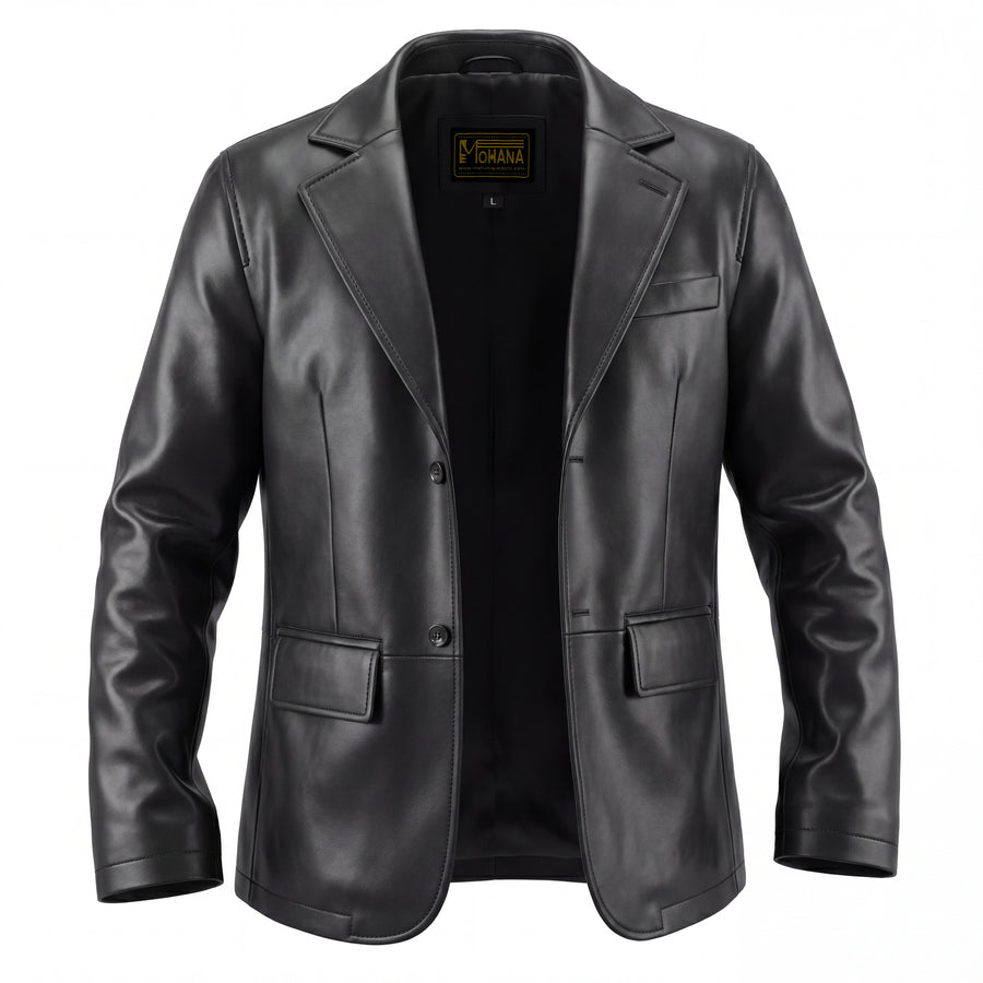 Buy Black Leather Jacket – Premium Leather Blazer for Men