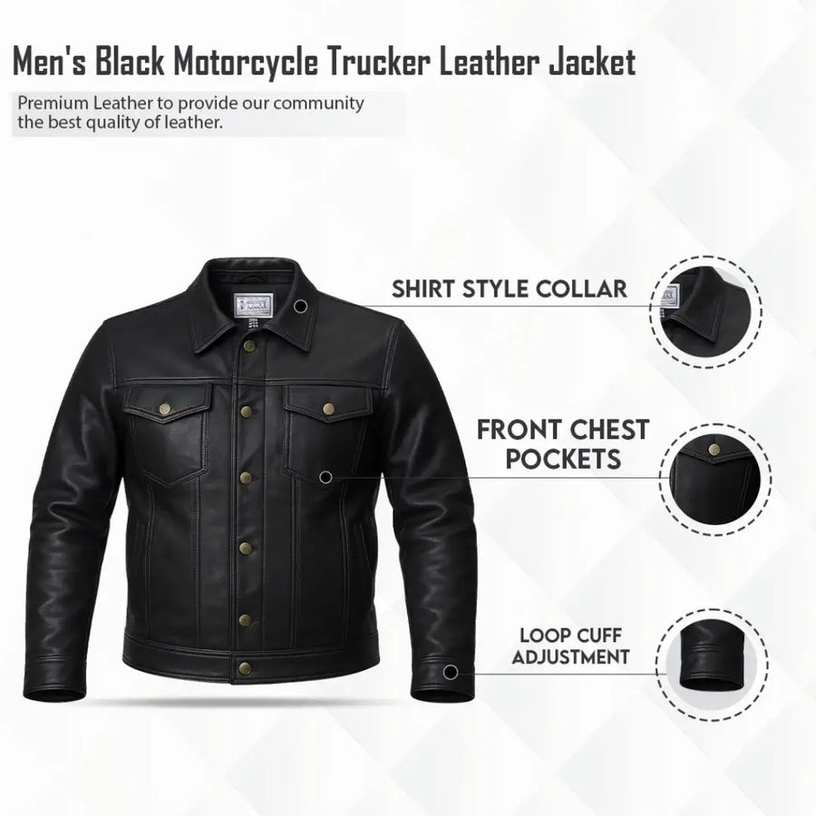 Buy Motorcycle Rider Black Leather Jacket for Men – Premium Biker Gear