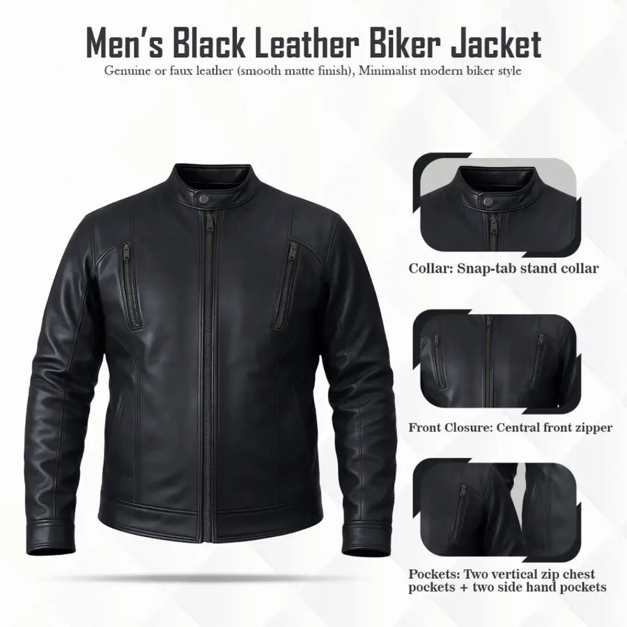Buy Black Café Racer Leather Jacket – Premium Men’s Biker Outerwear