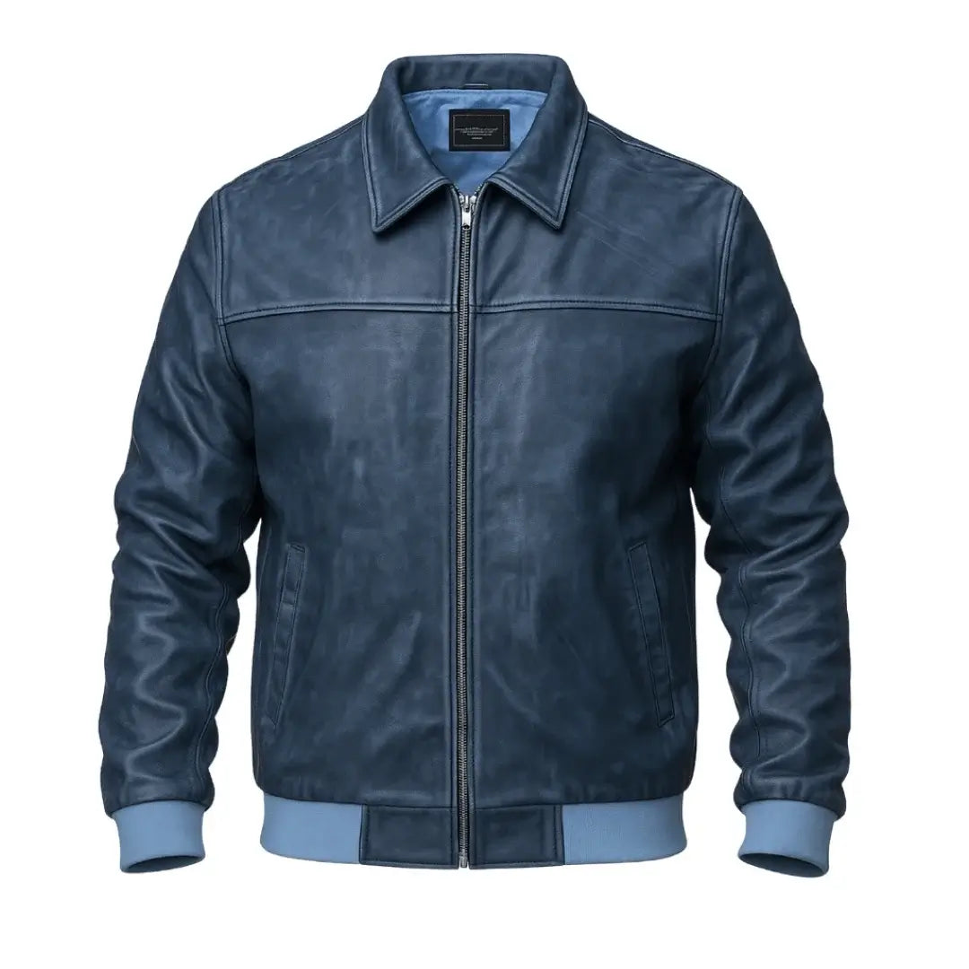 Buy Ferrari Blue Sheep Leather Jacket Men & Women – Unisex Sheep Bomber Jacket