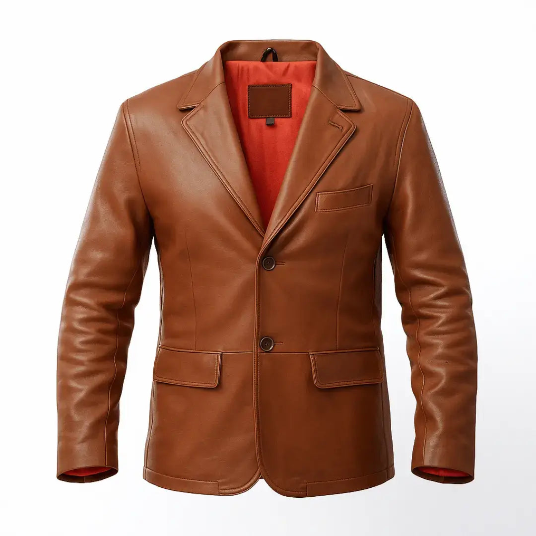 Buy Brown Leather Jacket – Premium Leather Blazer for Men