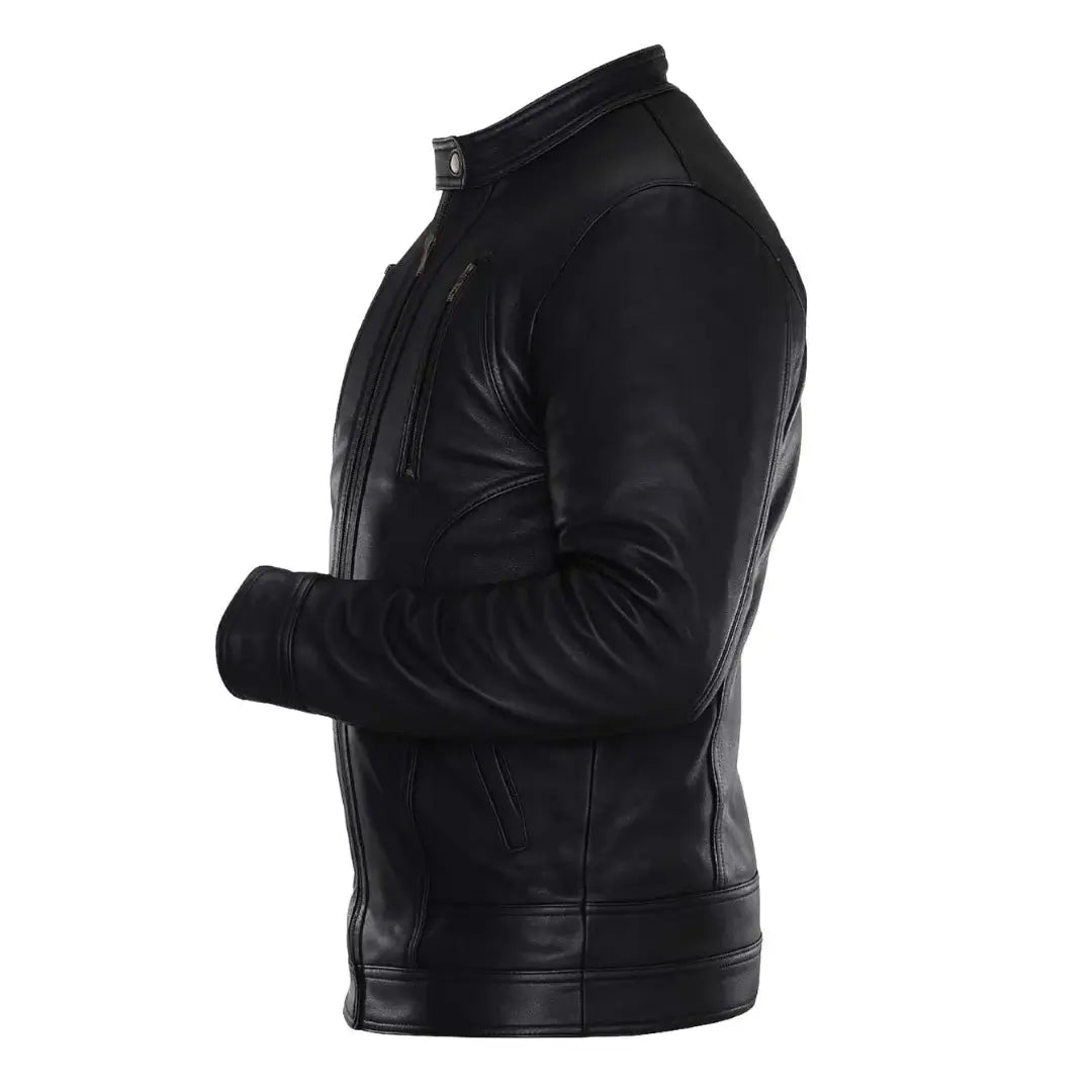 Buy Black Café Racer Leather Jacket – Premium Men’s Biker Outerwear