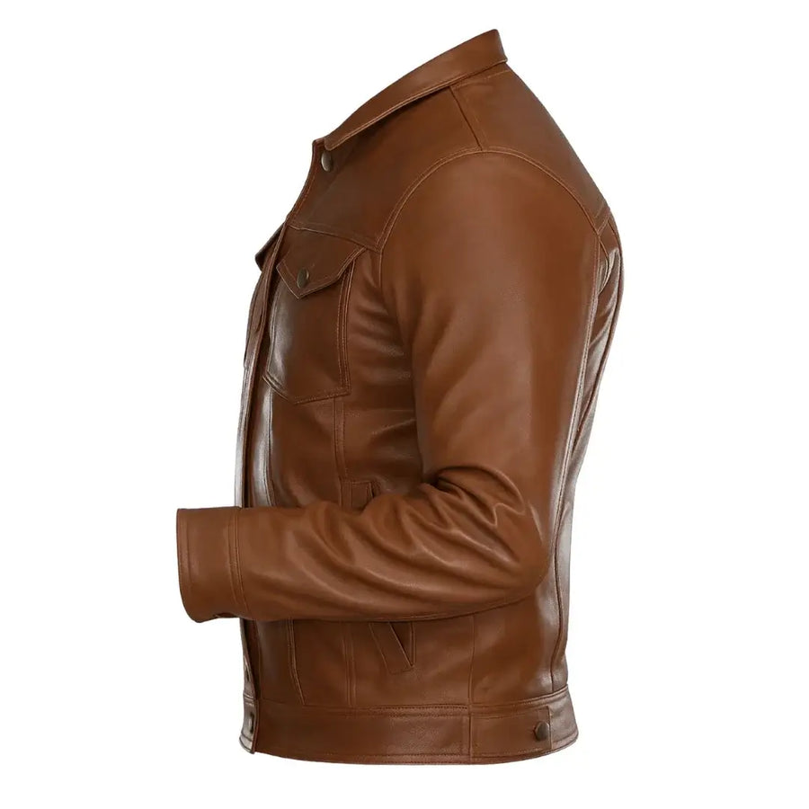 Buy Western Style Leather Dark Brown Jacket – Premium Unisex Outerwear