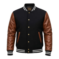 Buy Men’s Letterman Varsity Jacket with Brown Sleeves – Premium Leather Sleeves