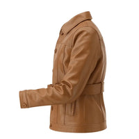 Buy Women’s Brown Leather Trench Coat – Classic Longline Design