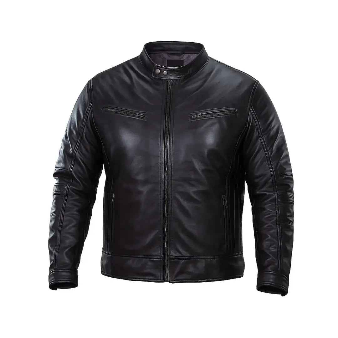 Buy Men’s Genuine Sheepskin Leather Classic Biker Style Jacket – Premium Motorcycle Outerwear