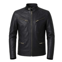 Buy Genuine Leather Men’s Moto Jacket Black – Rugged Road-Ready