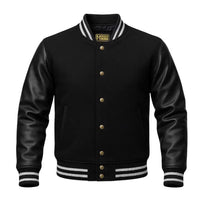 Buy Black Varsity Letterman Jacket – Premium Unisex Leather Outerwear