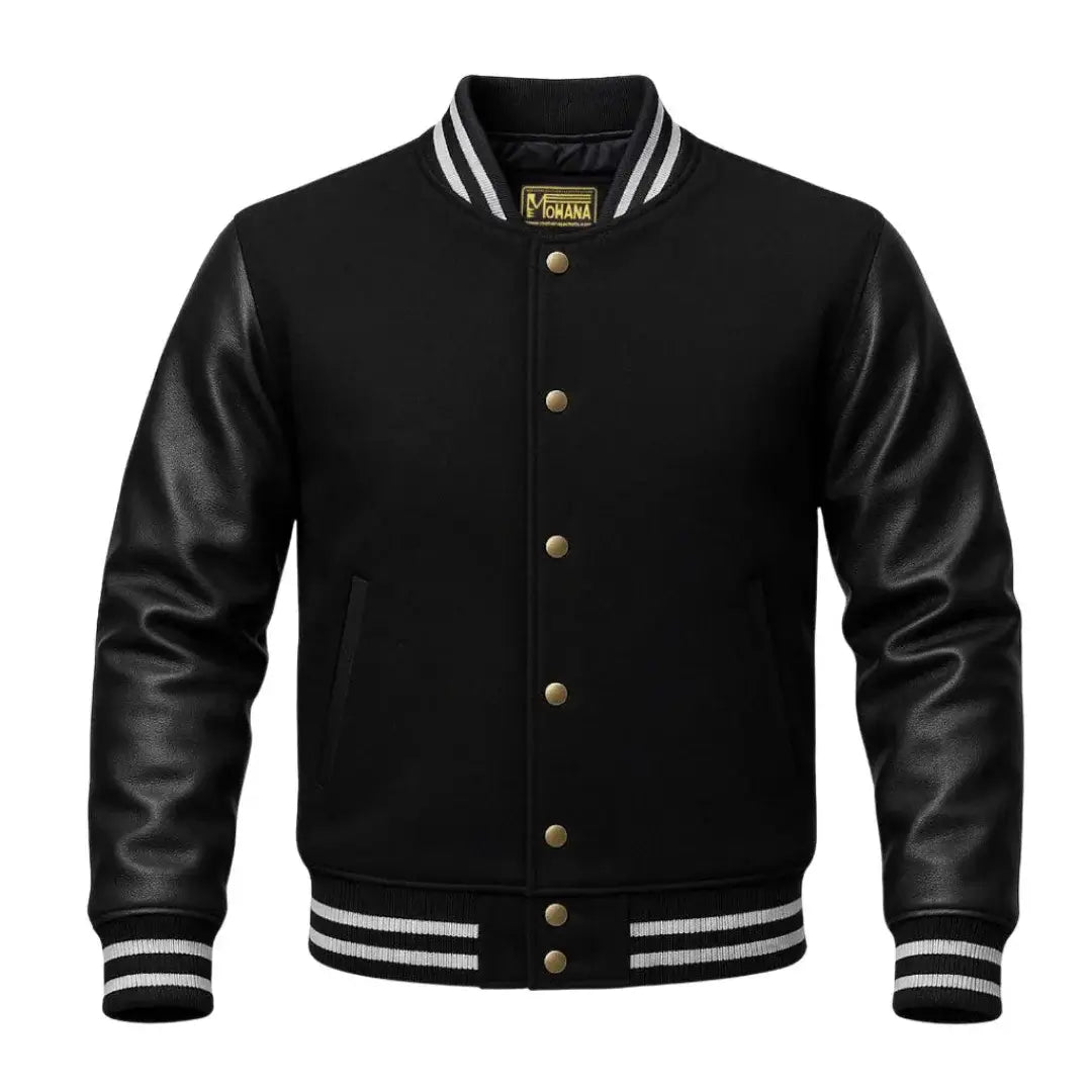 Buy Black Varsity Letterman Jacket – Premium Unisex Leather Outerwear