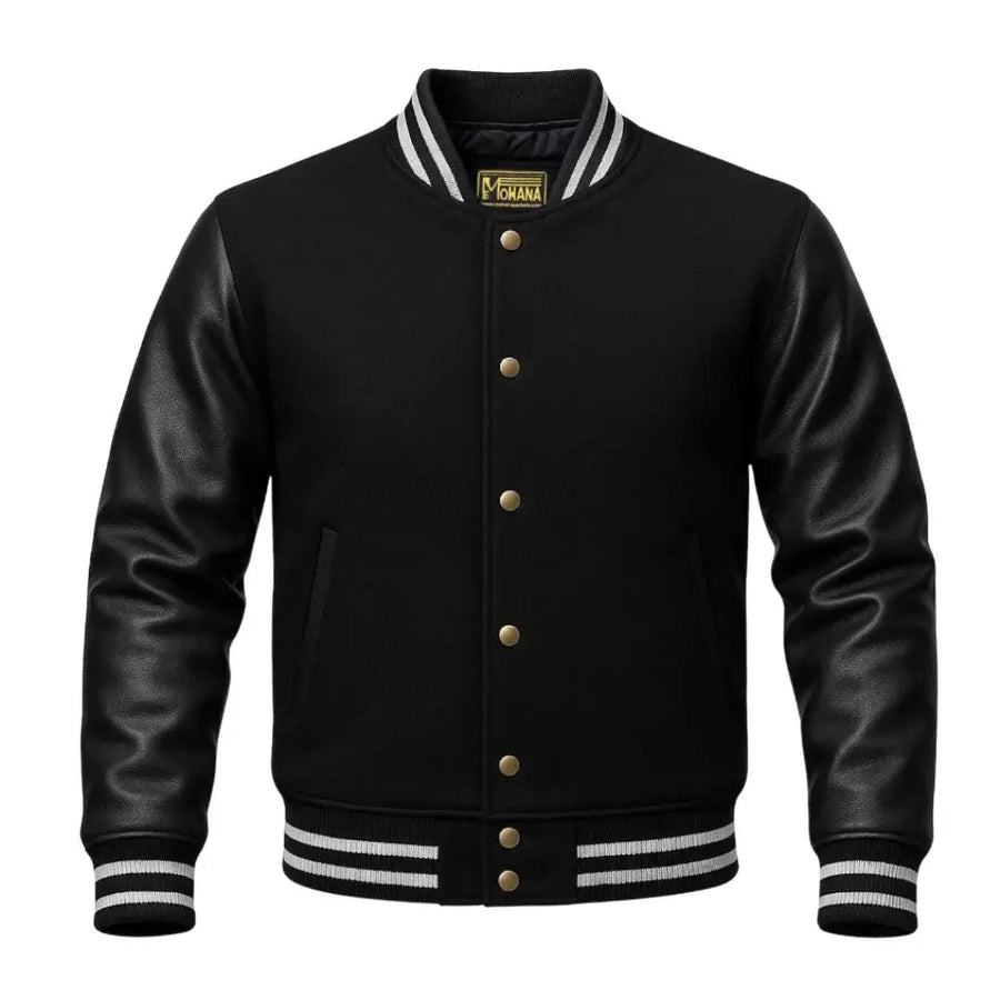Buy Black Varsity Letterman Jacket – Premium Unisex Leather Outerwear