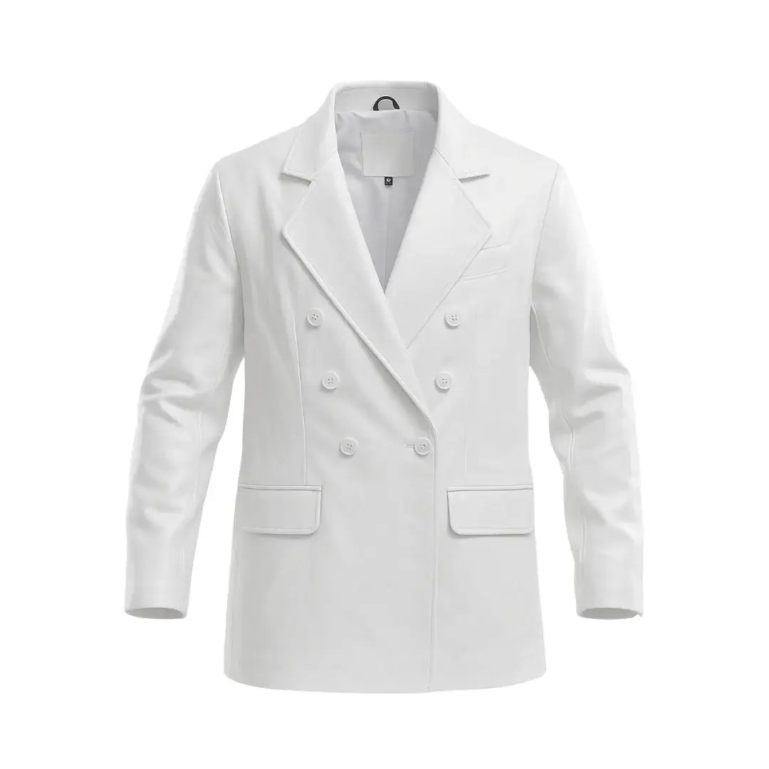 Buy Women Casual Double Breasted Blazer – Slim Fit White Suit Coat