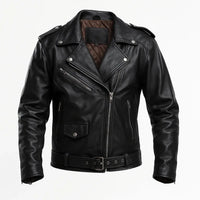 Buy Men Black Motorcycle Leather Jacket – Genuine Leather Biker Jacket