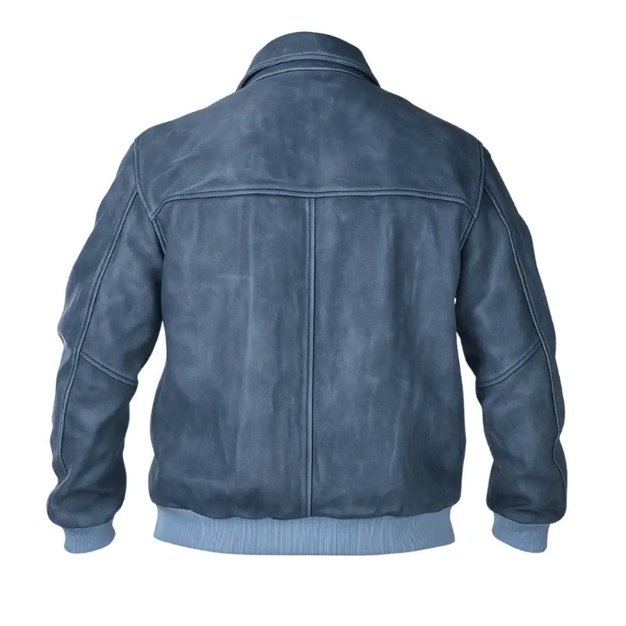 Buy Ferrari Blue Sheep Leather Jacket Men & Women – Unisex Sheep Bomber Jacket