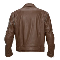 Buy Mens Brando Brown Biker Retro Vintage Sheepskin Motorcycle Jacket – Genuine Leather Rider’s Gear