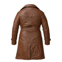 Buy Men’s Winter Trench Coat Sheep Leather – Full Length Brown Overcoat