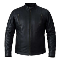 Buy Black Café Racer Leather Jacket – Premium Men’s Biker Outerwear