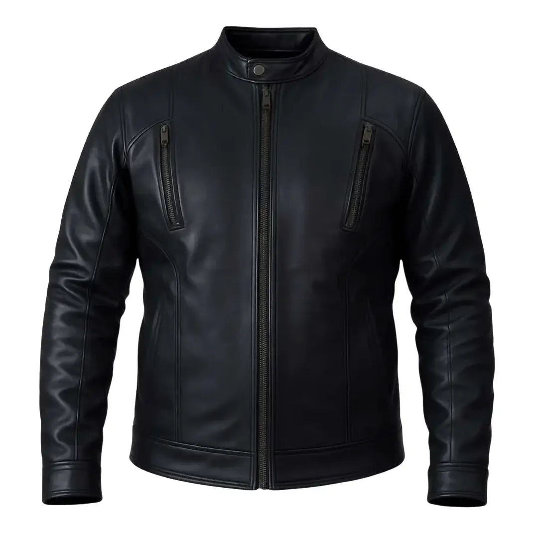 Buy Black Café Racer Leather Jacket – Premium Men’s Biker Outerwear