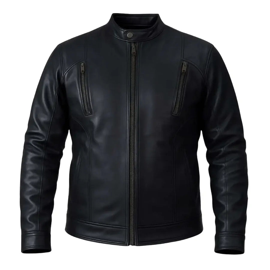 Buy Black Café Racer Leather Jacket – Premium Men’s Biker Outerwear