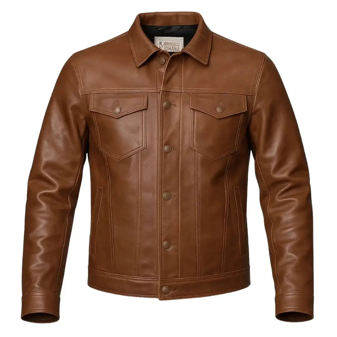 Buy Western Style Leather Dark Brown Jacket – Premium Unisex Outerwear