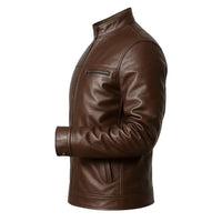 Buy Stellar Brown Leather Men’s Jacket – Premium Outerwear