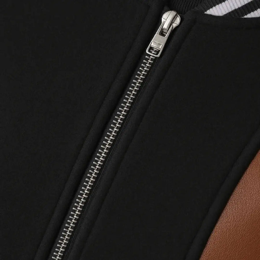 Buy Baseball Varsity Jacket with Brown Leather Sleeves – Premium Unisex Outerwear
