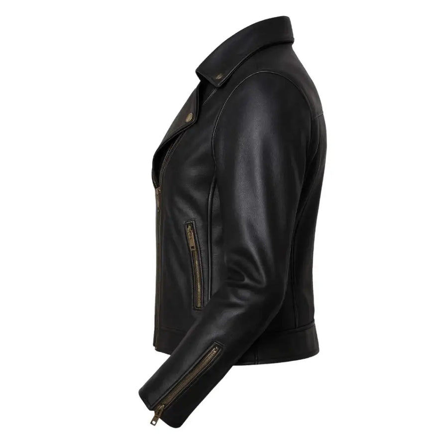 Buy Ladies Short Biker Leather Jacket – Premium Leather