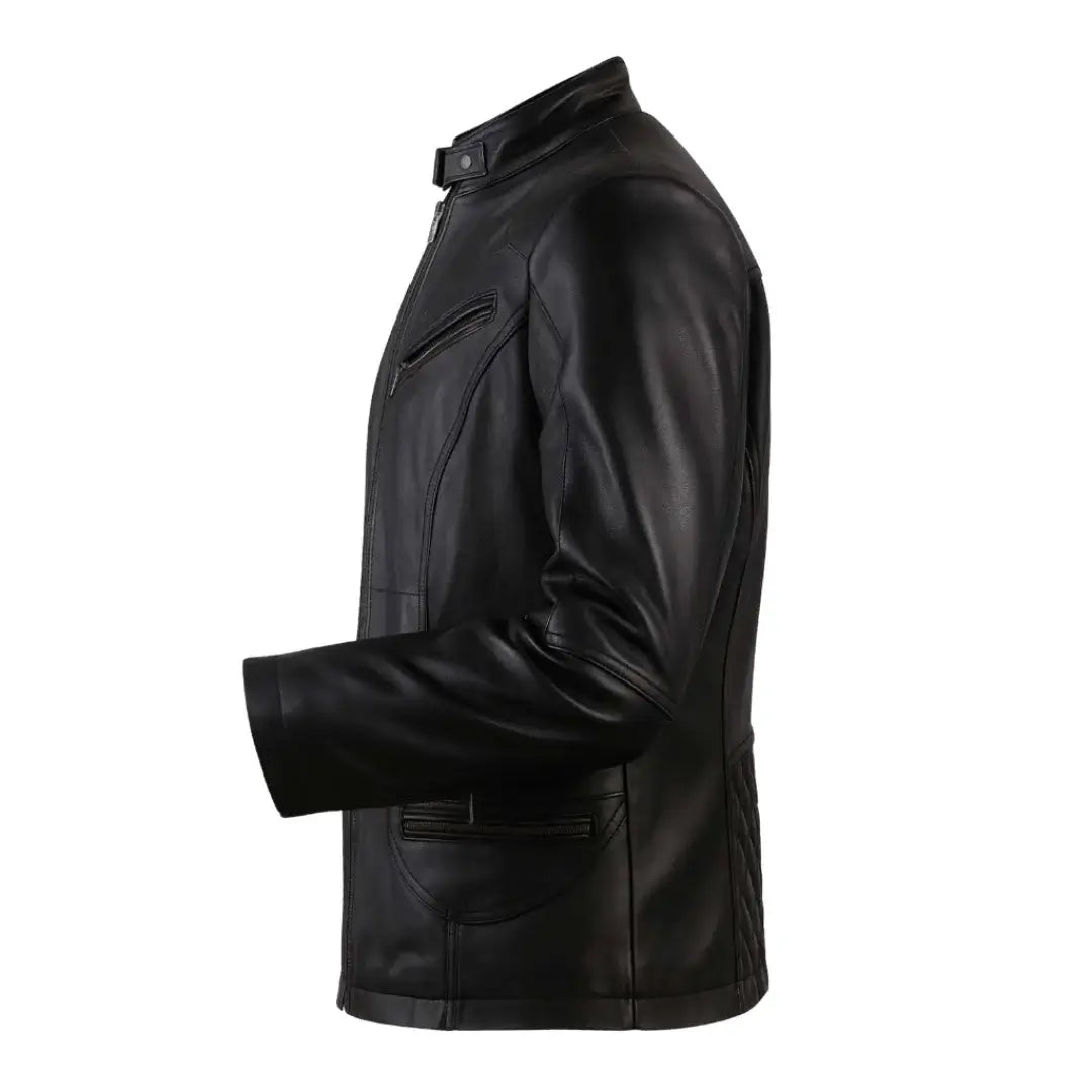 Buy Genuine Leather Men’s Moto Jacket Black – Rugged Road-Ready
