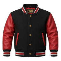 Buy Letterman Leather Red Jacket – Premium Unisex Varsity Outerwear
