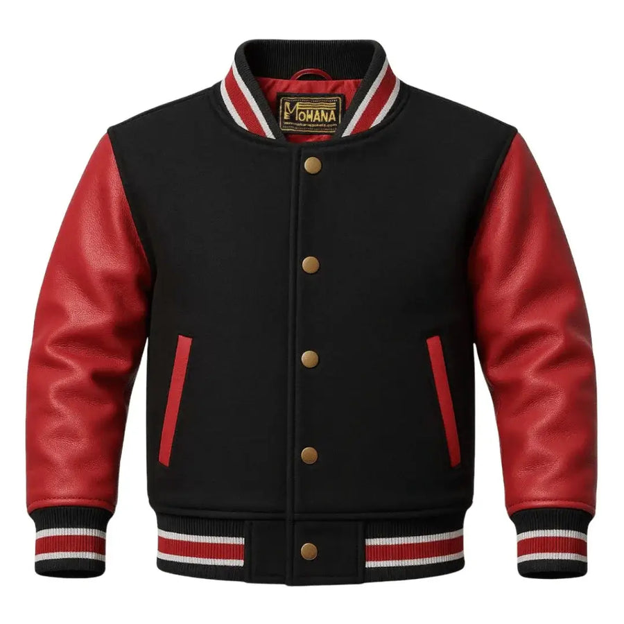 Buy Letterman Leather Red Jacket – Premium Unisex Varsity Outerwear