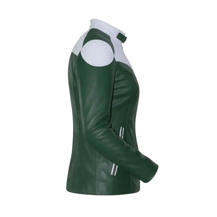 Buy Green Leather Biker Jacket – Premium Unisex Motorcycle Jacket