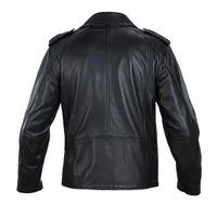 Buy Men Black Motorcycle Leather Jacket – Genuine Leather Biker Jacket