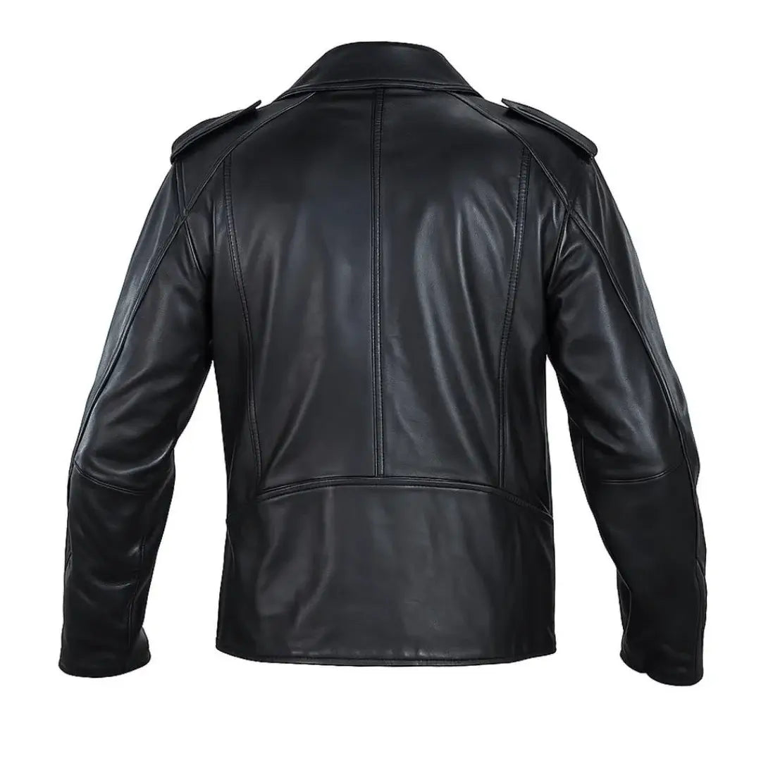 Buy Men Black Motorcycle Leather Jacket – Genuine Leather Biker Jacket