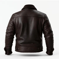 Buy Men Cowhide Coat Vintage Men Leather Jacket – Genuine Leather Bomber