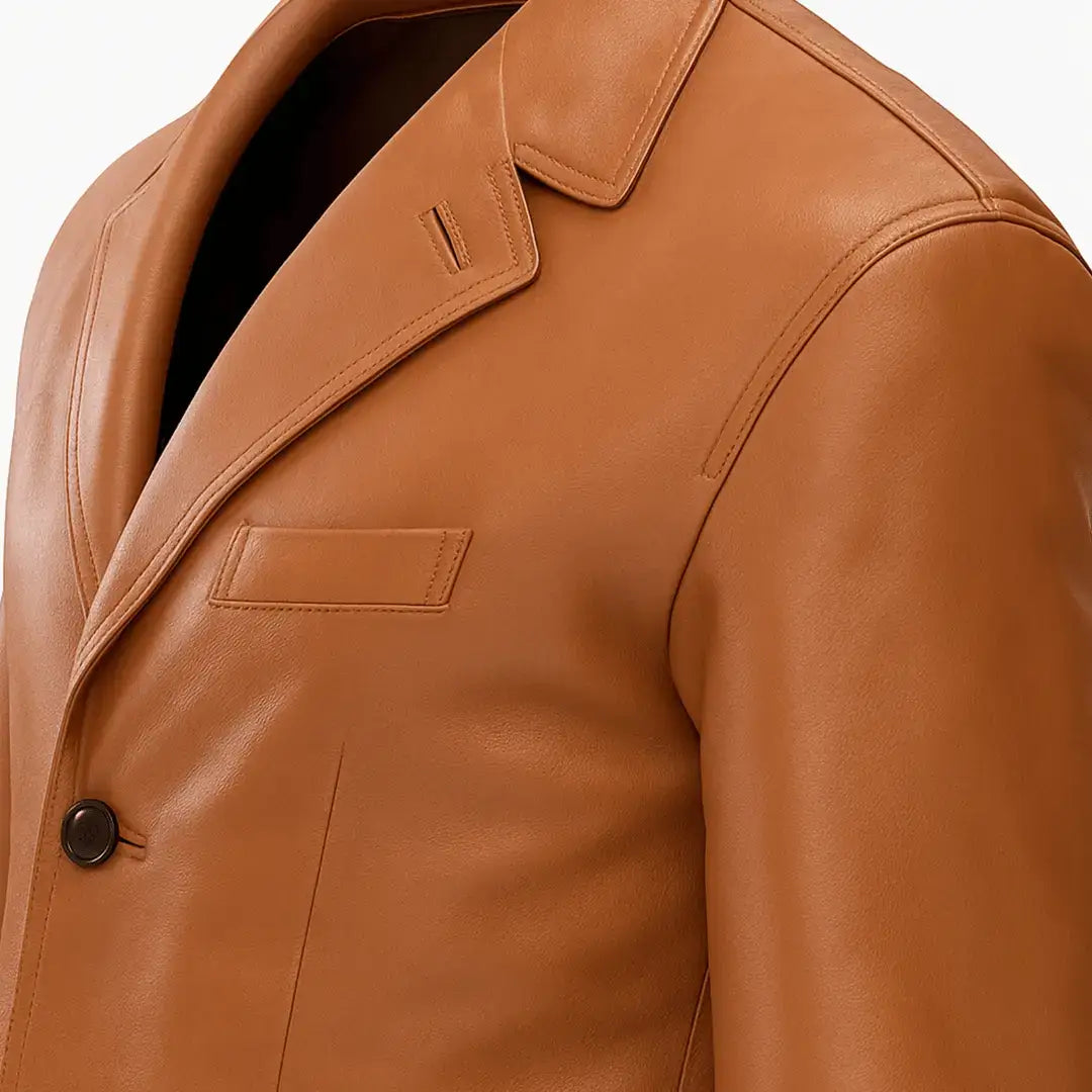 Buy Brown Leather Jacket – Premium Leather Blazer for Men