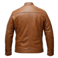 Buy Men’s Moto Tan Biker Leather Jacket – Premium Leather Outerwear