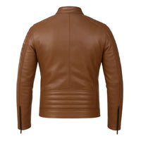 Buy Brown Leather Jacket with Shoulder Pads – Rugged Protection