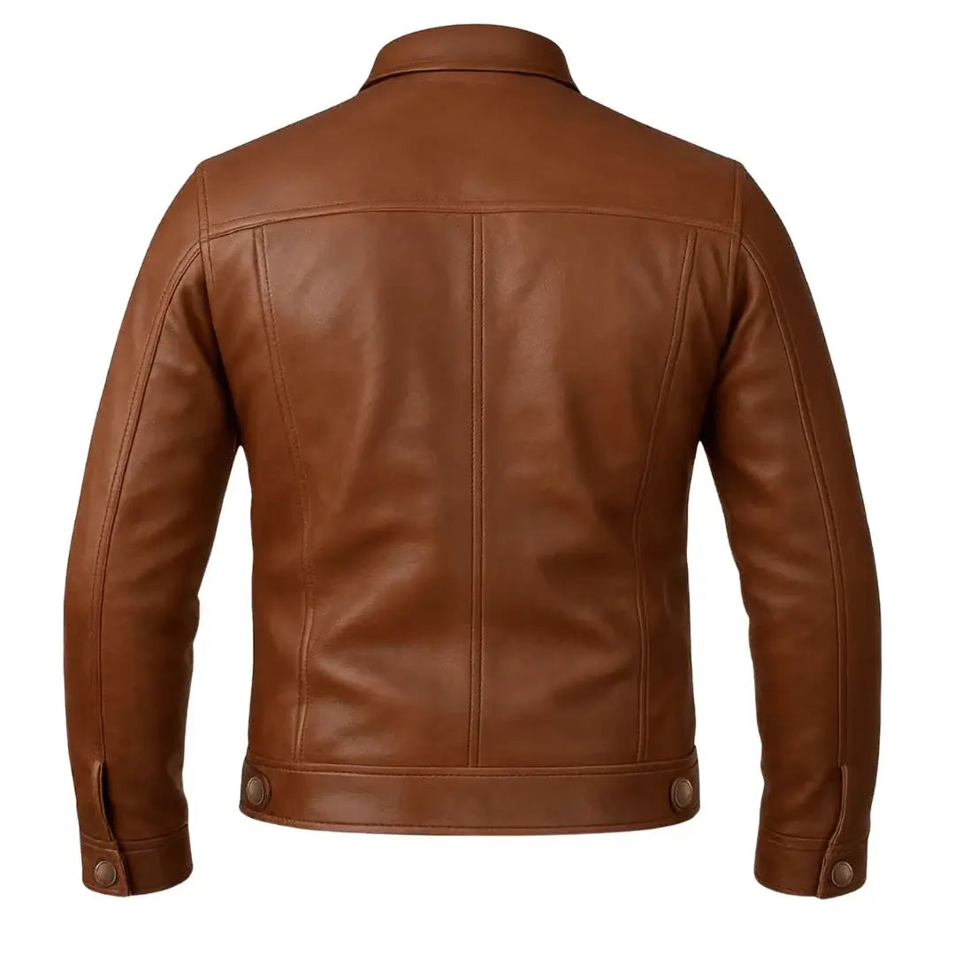 Buy Western Style Leather Dark Brown Jacket – Premium Unisex Outerwear