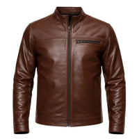 Buy Stellar Brown Leather Men’s Jacket – Premium Outerwear
