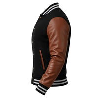 Buy Men’s Letterman Varsity Jacket with Brown Sleeves – Premium Leather Sleeves
