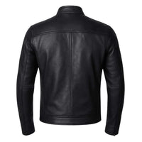 Buy Genuine Leather Men’s Biker Jacket with Shoulder Paddings & Zipper – Premium Ride-Ready