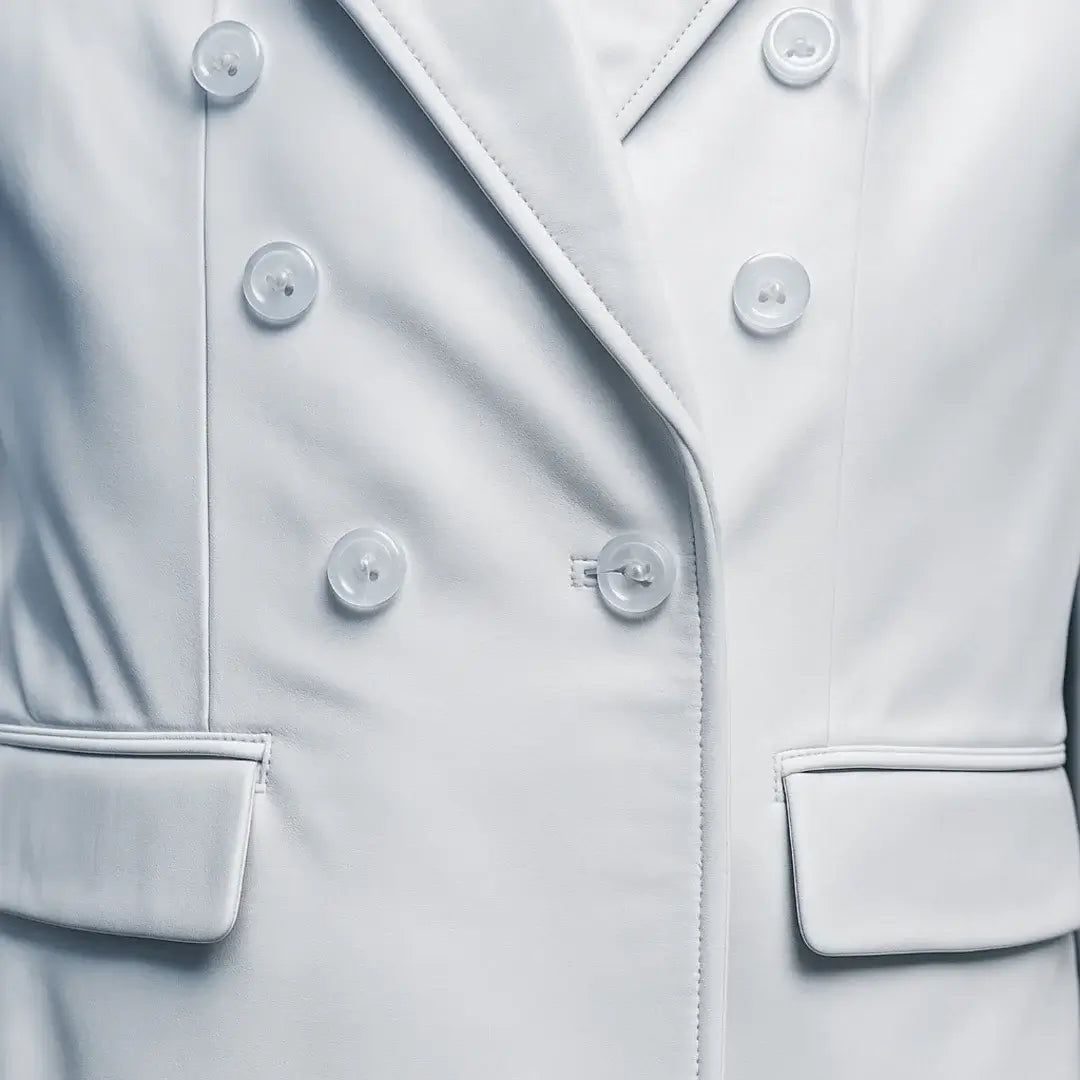 Buy Women Casual Double Breasted Blazer – Slim Fit White Suit Coat