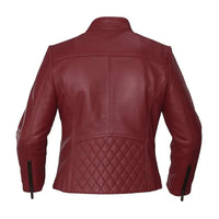 Buy Maroon Women Biker Leather Jacket – Premium Leather Outerwear