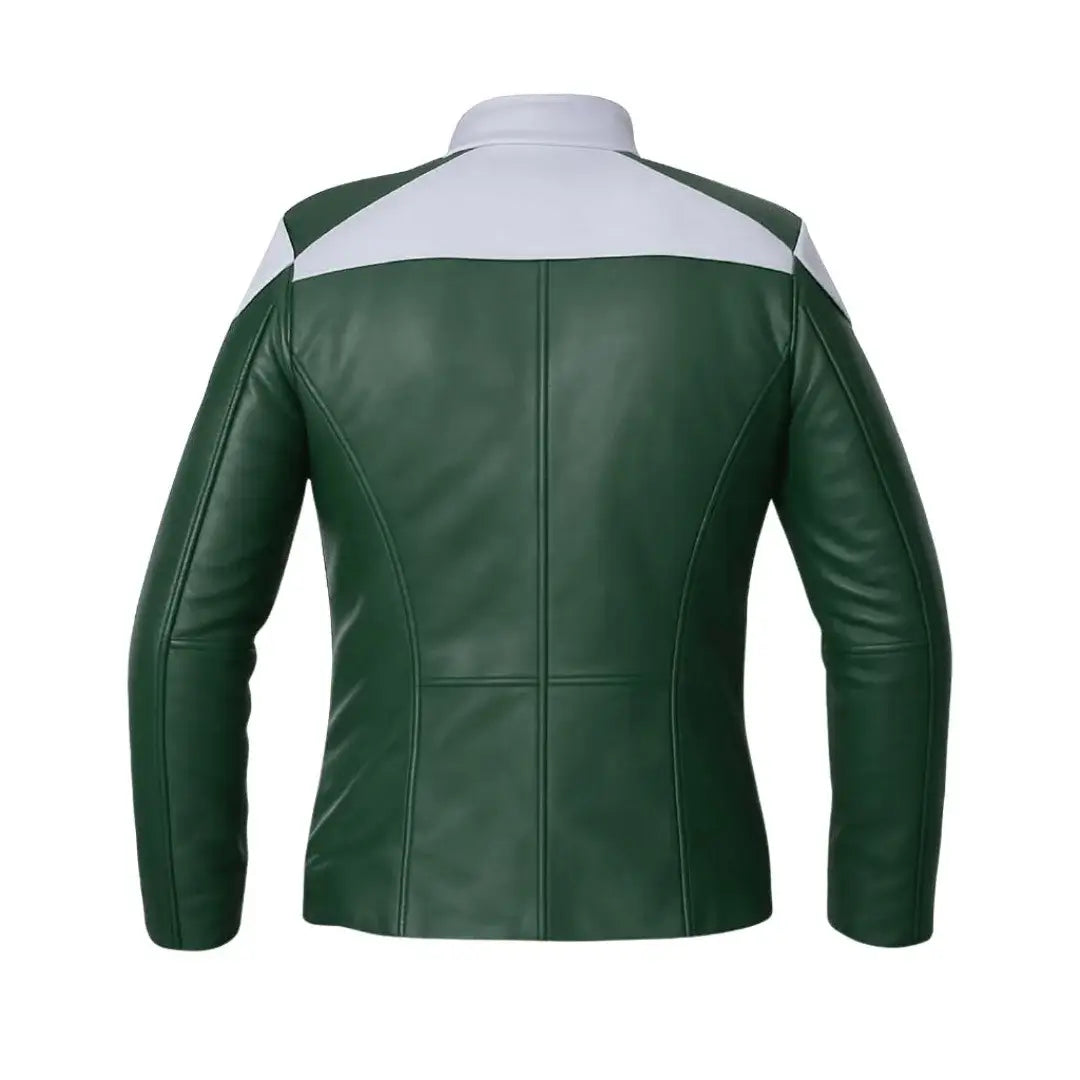 Buy Green Leather Biker Jacket – Premium Unisex Motorcycle Jacket