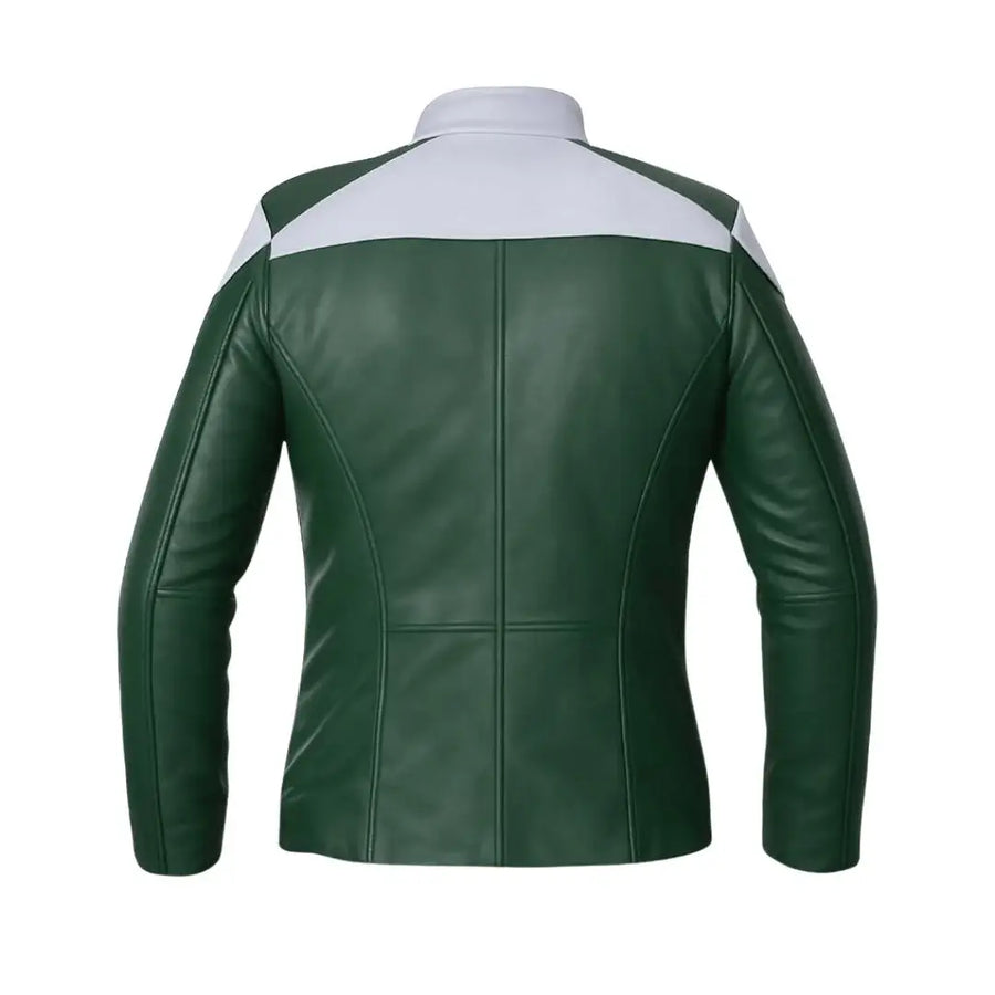 Buy Green Leather Biker Jacket – Premium Unisex Motorcycle Jacket